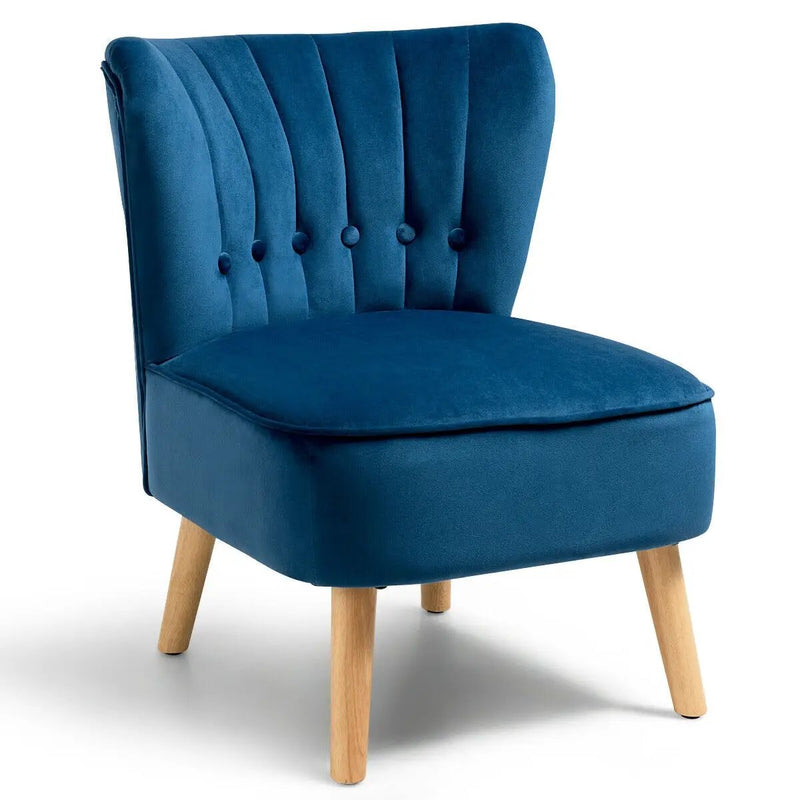 Armless Accent Chair Tufted Velvet Leisure Chair by DirectDeals