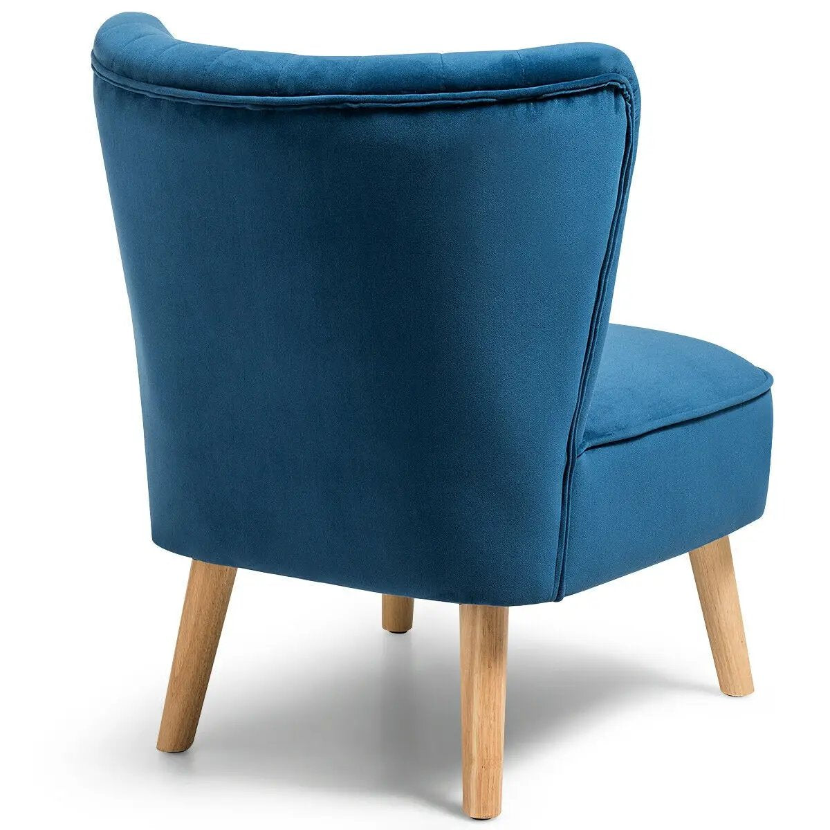 Modern Armless Velvet Accent Chair with Wood Legs, photo 7 of 10