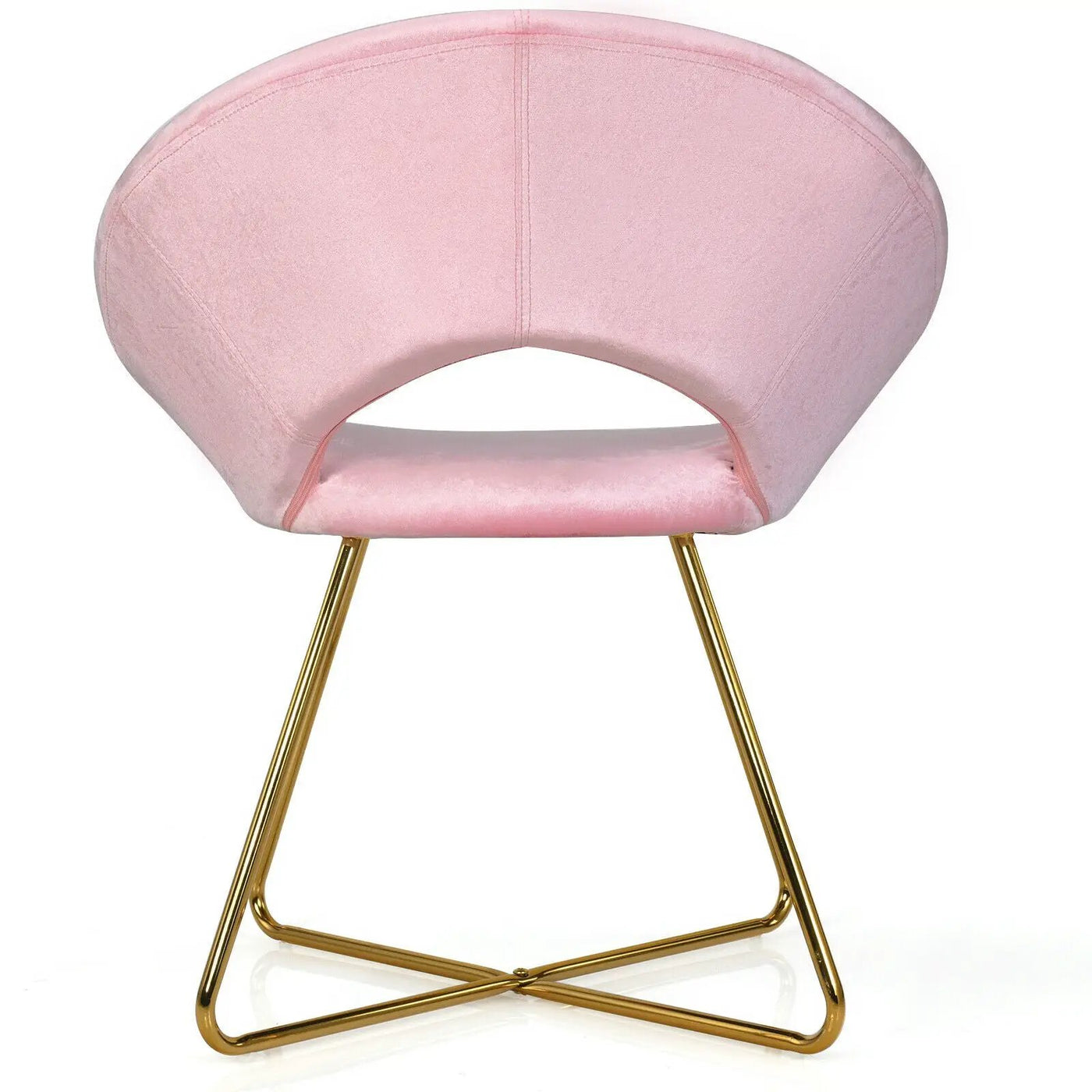 Modern Accent Velvet Dining Arm Chair with Golden Metal Legs and Soft Cushion by DirectDeals