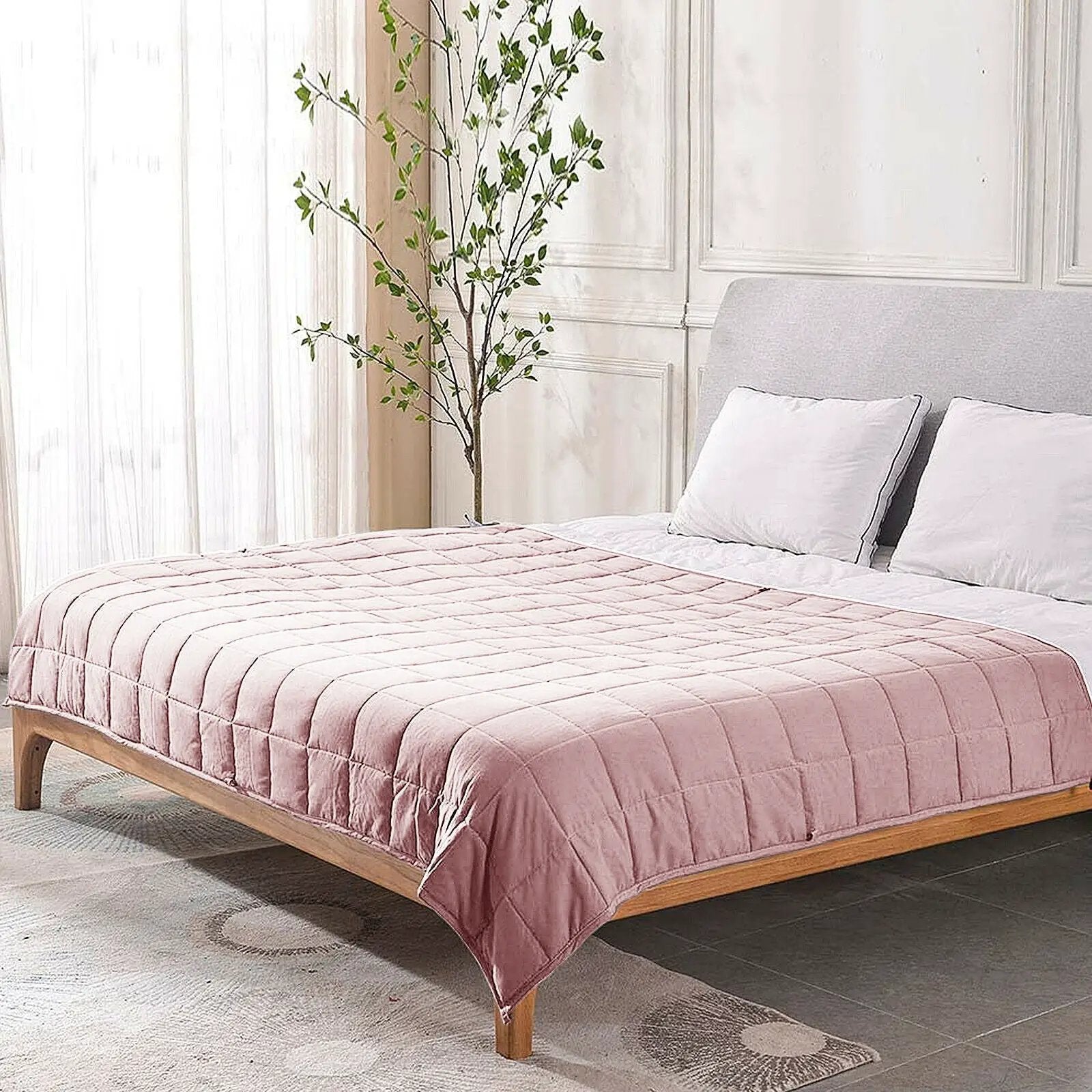 10lbs 3 Pieces Heavy Weighted Duvet Blanket-Pink by DirectDeals