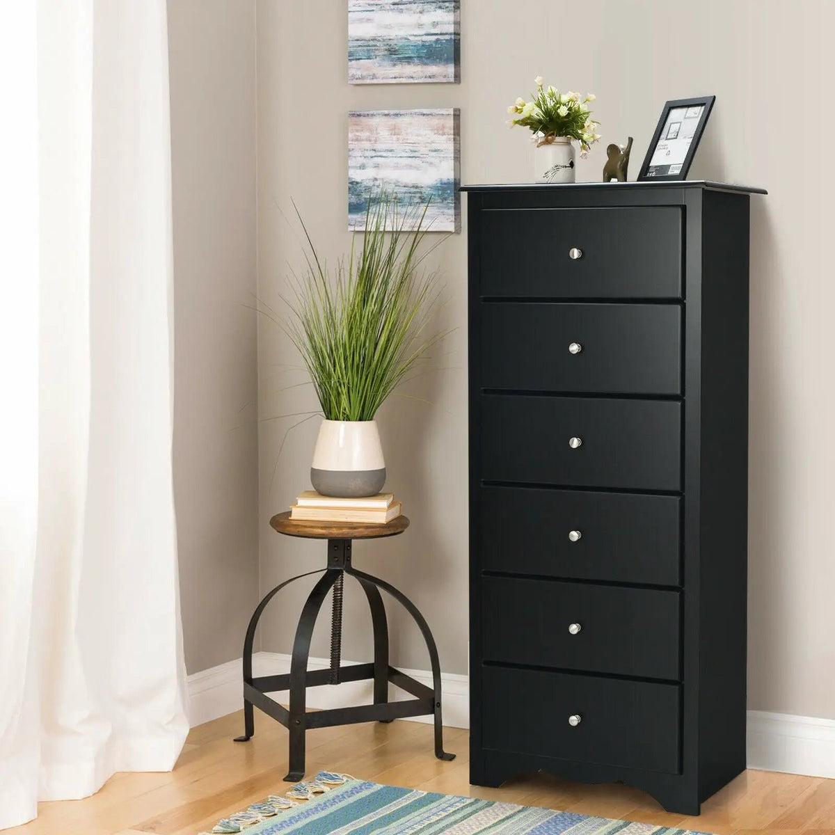 6 Drawers Chest Dresser Clothes Storage Bedroom Furniture Cabinet by DirectDeals