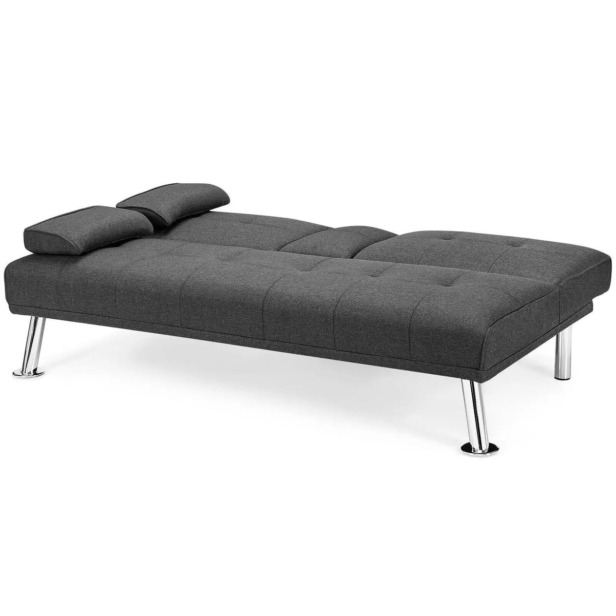 Convertible Folding Futon Sofa Bed Fabric with 2 Cup Holders, photo 8 of 9