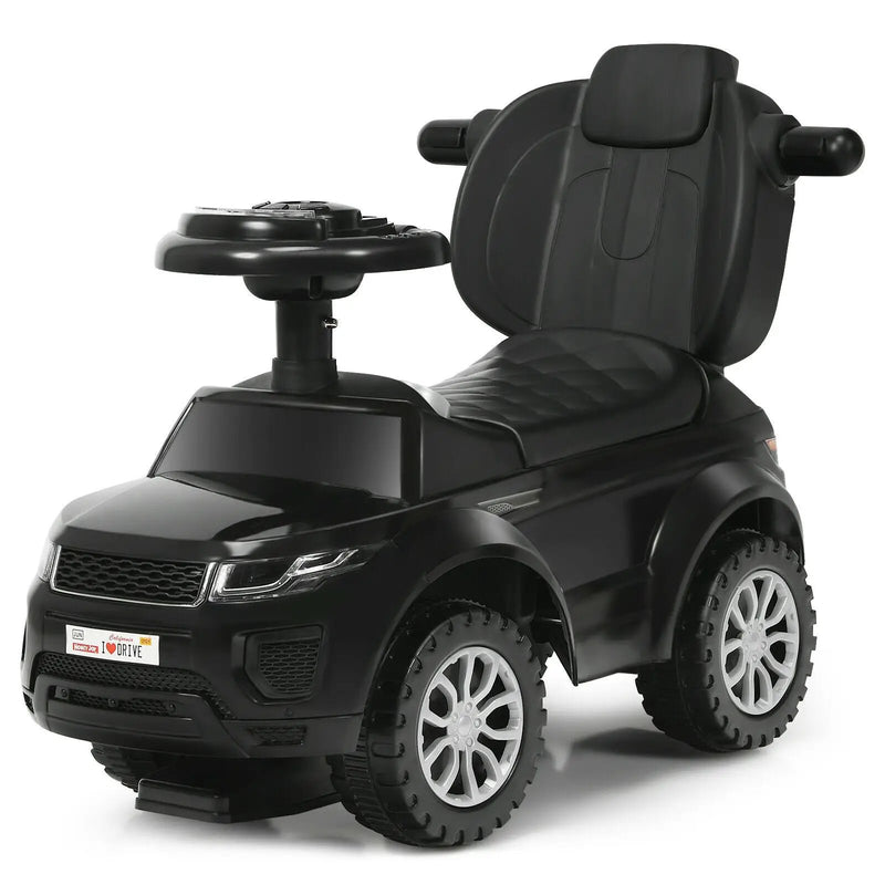3 In 1 Ride on Push Car Toddler Stroller Sliding Car with Music-Blue by DirectDeals