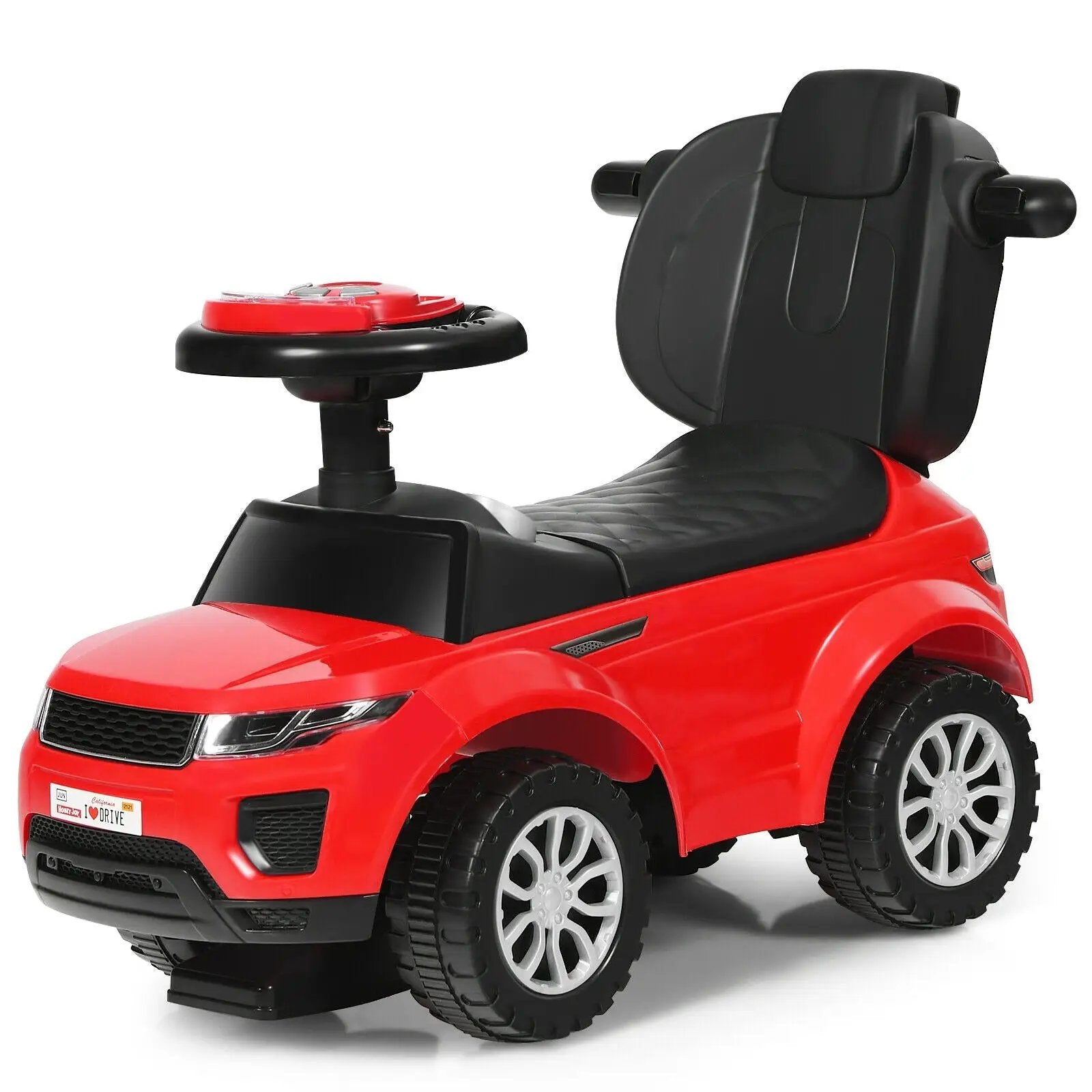 3 In 1 Ride on Push Car Toddler Stroller Sliding Car with Music-Blue by DirectDeals