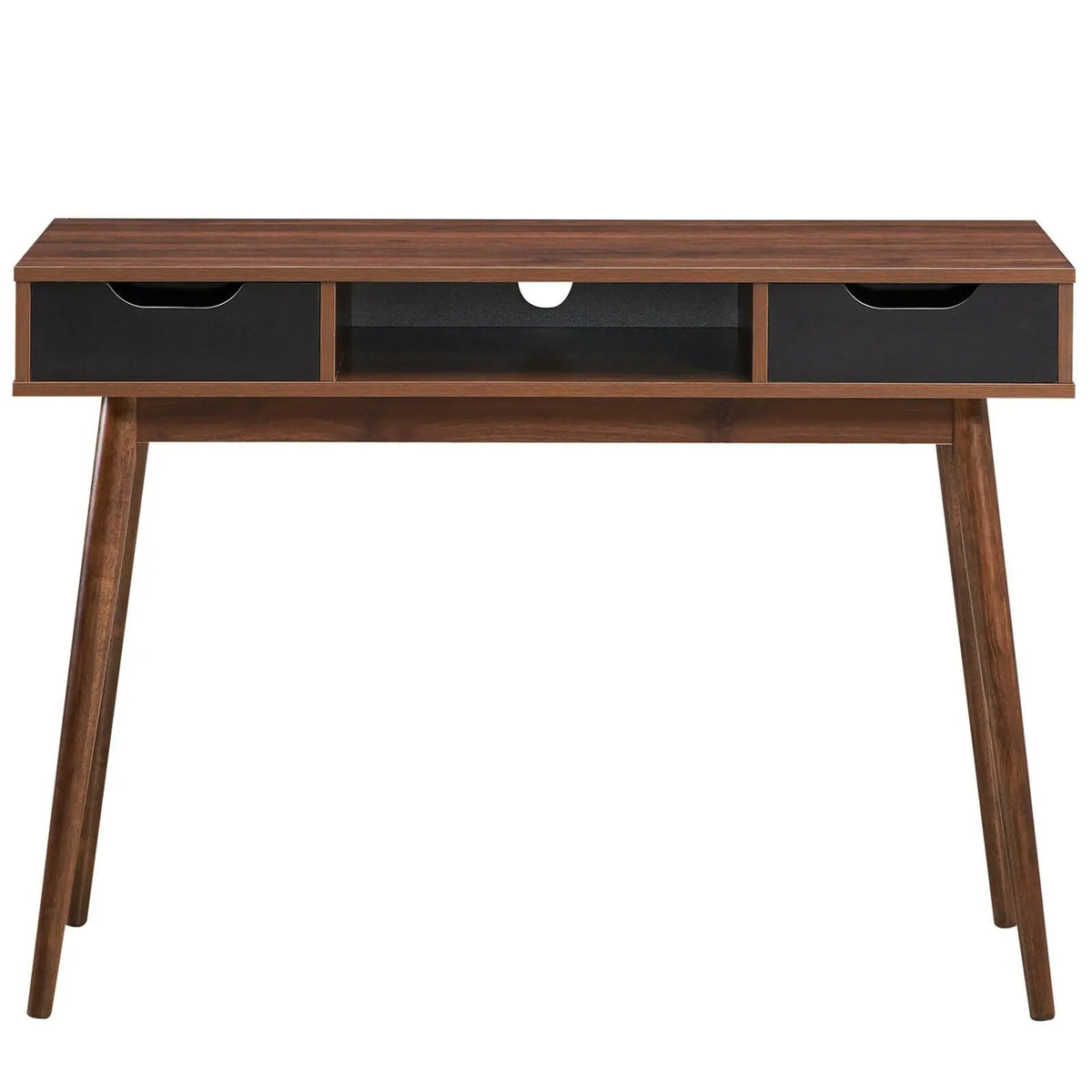 Stylish Computer Desk Workstation with 2 Drawers and Solid Wood Legs, photo 10 of 16