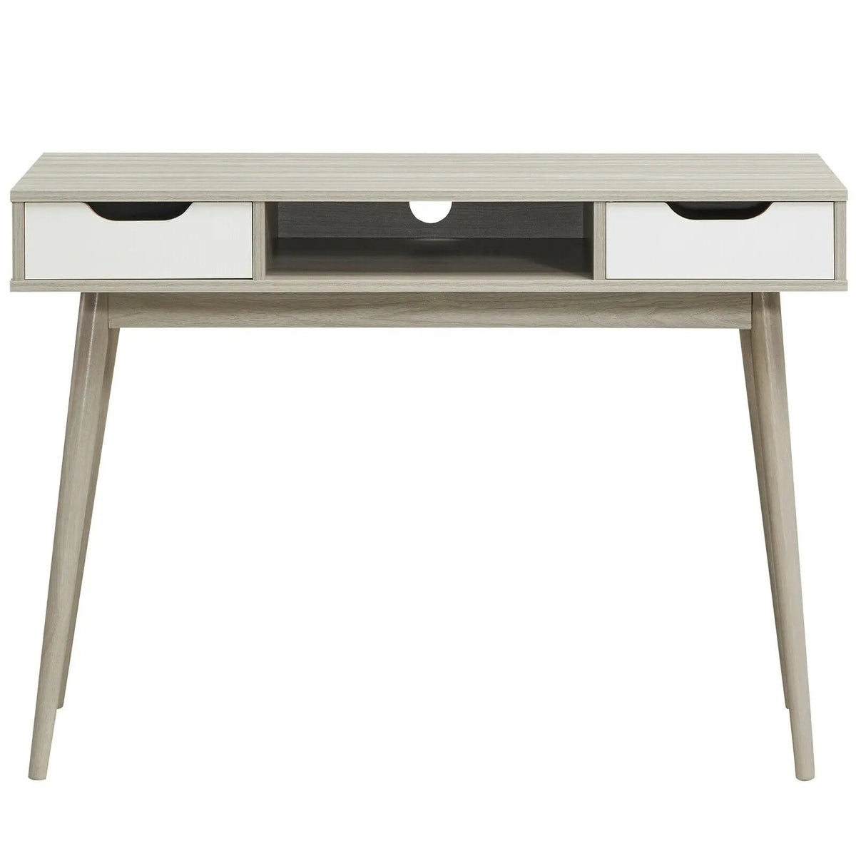 Stylish Computer Desk Workstation with 2 Drawers and Solid Wood Legs, photo 9 of 16
