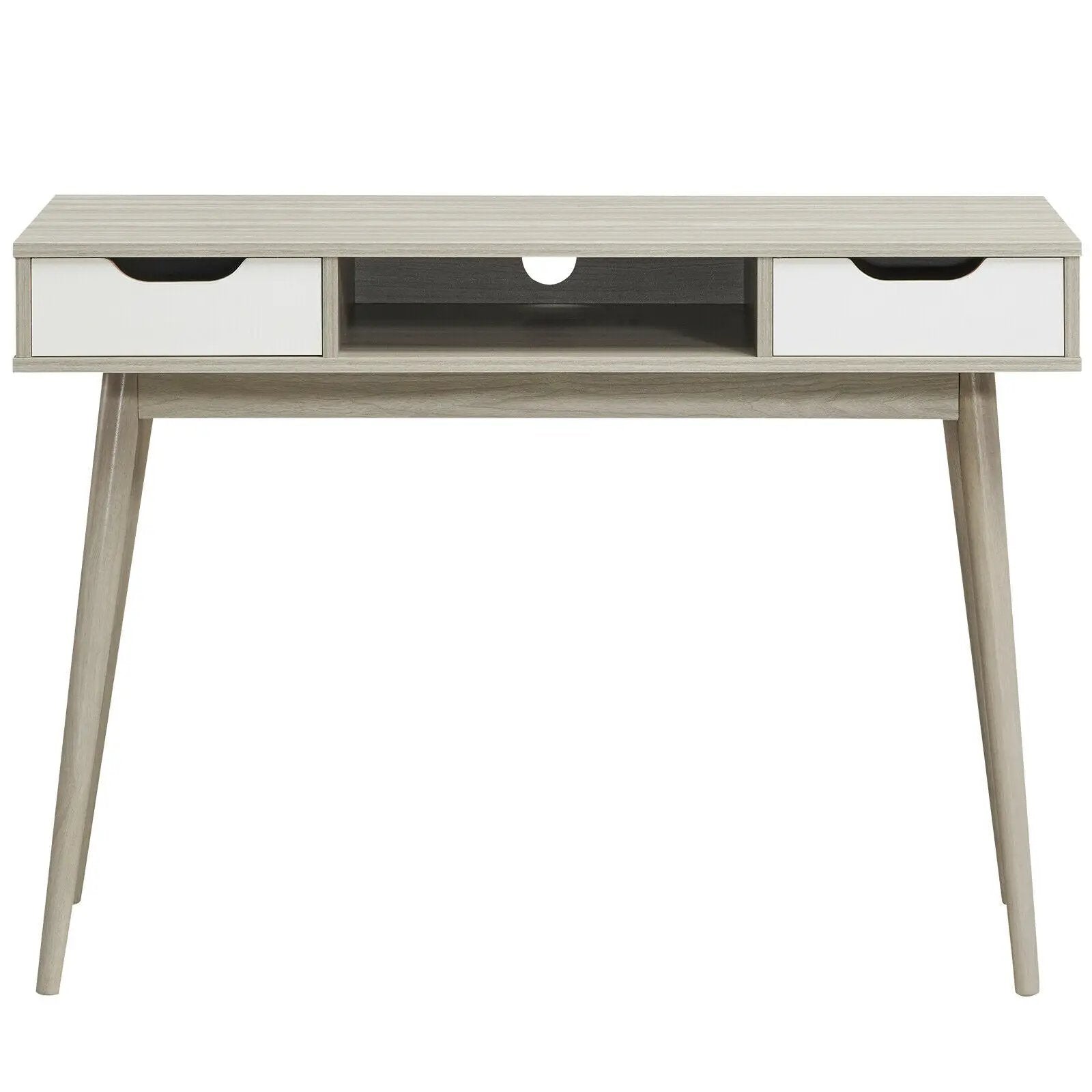 Stylish Computer Desk Workstation with 2 Drawers and Solid Wood Legs by DirectDeals