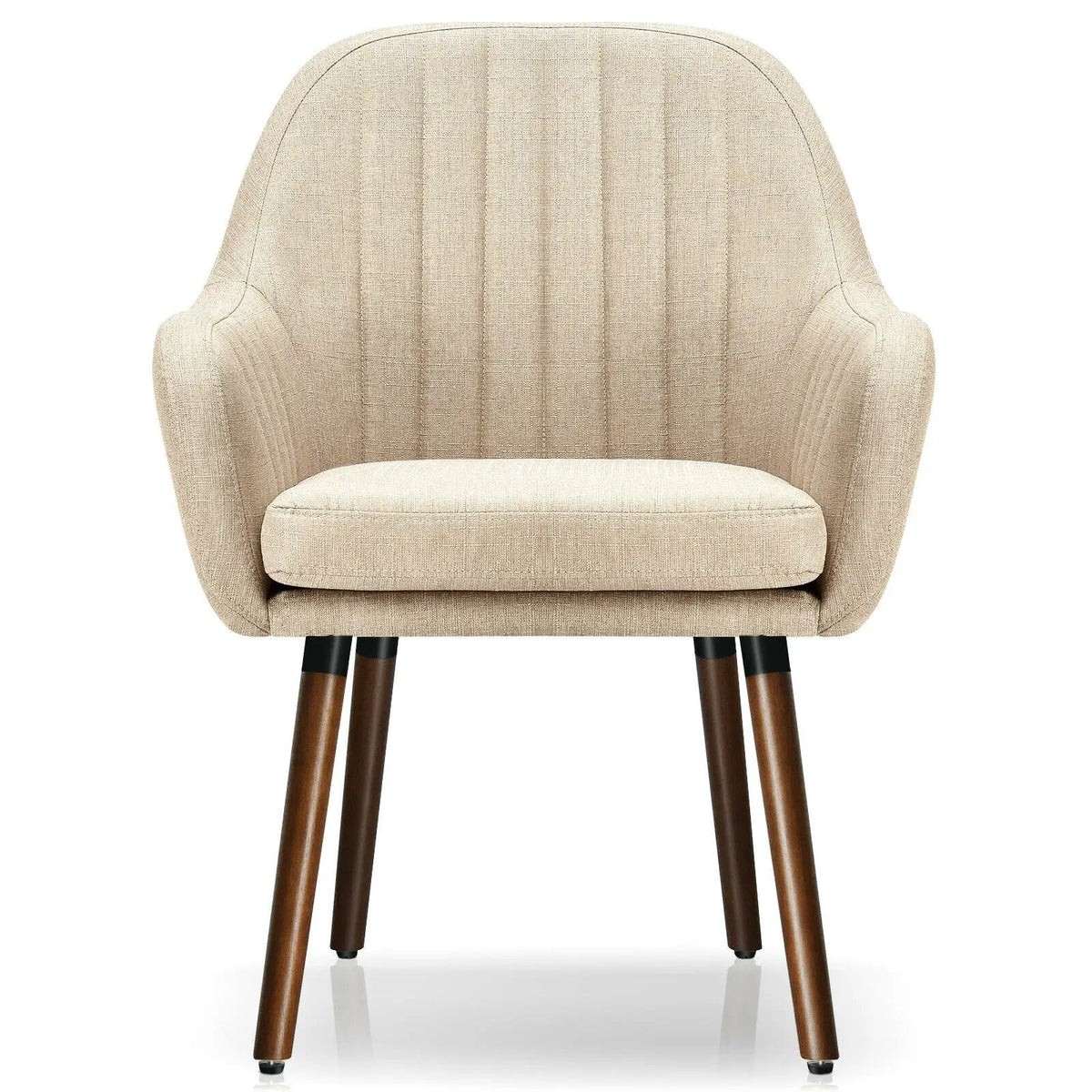 Set of 2 Fabric Upholstered Accent Chairs with Wooden Legs, photo 12 of 16