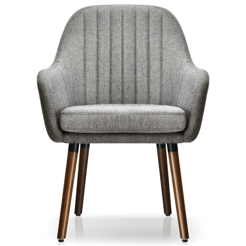 Set of 2 Fabric Upholstered Accent Chairs with Wooden Legs by DirectDeals