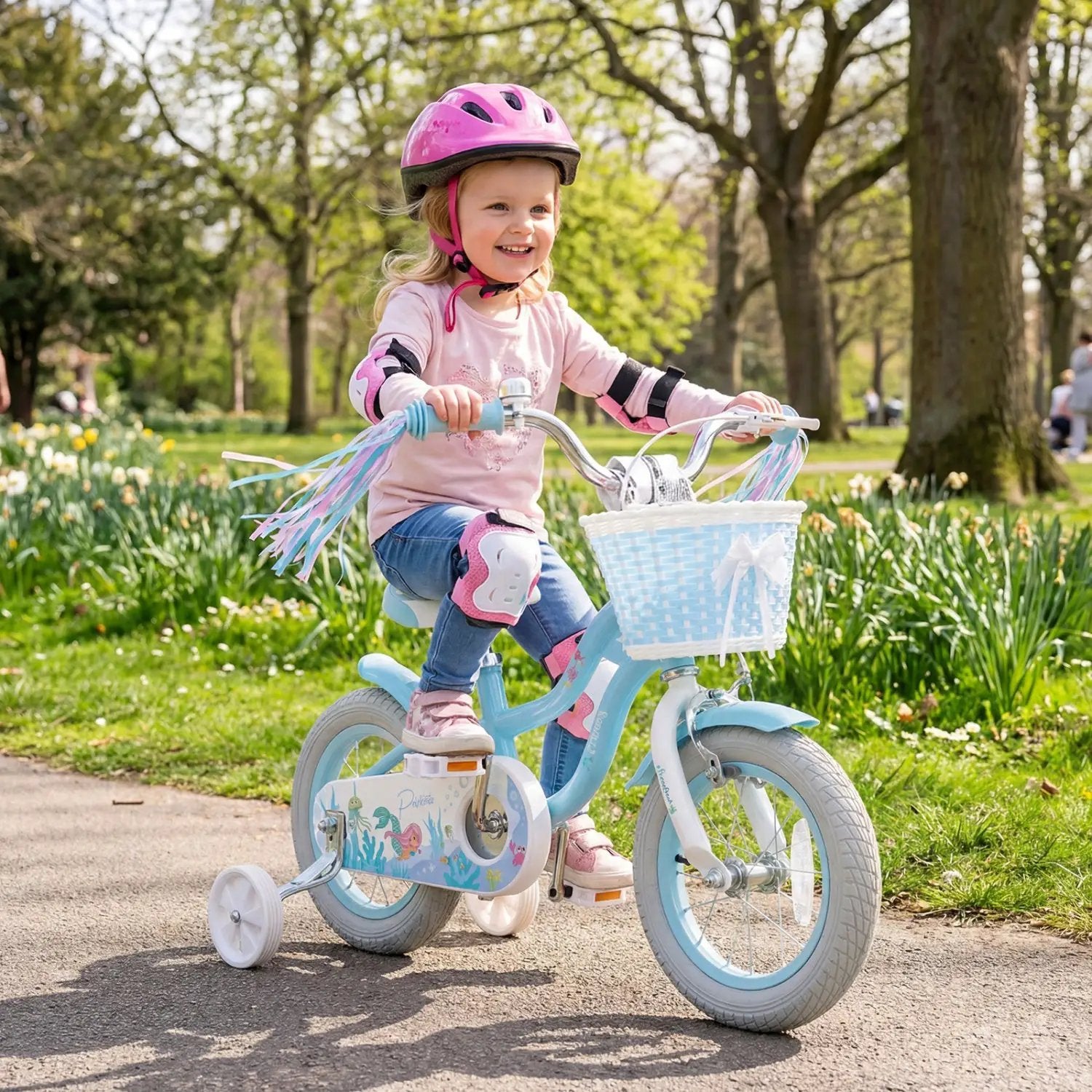 Kids Bike 12-20 Inch with Training Wheels & Basket by DirectDeals