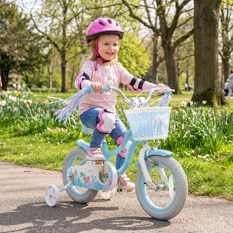 Kids Bike 12-20 Inch with Training Wheels & Basket by DirectDeals