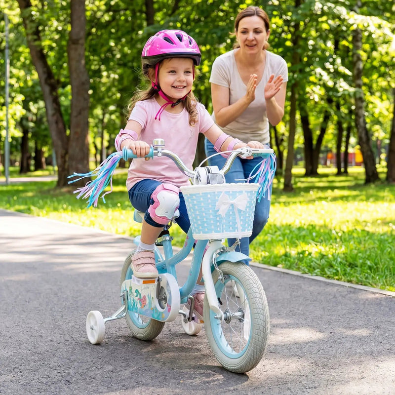 Kids Bike 12-20 Inch with Training Wheels & Basket by DirectDeals