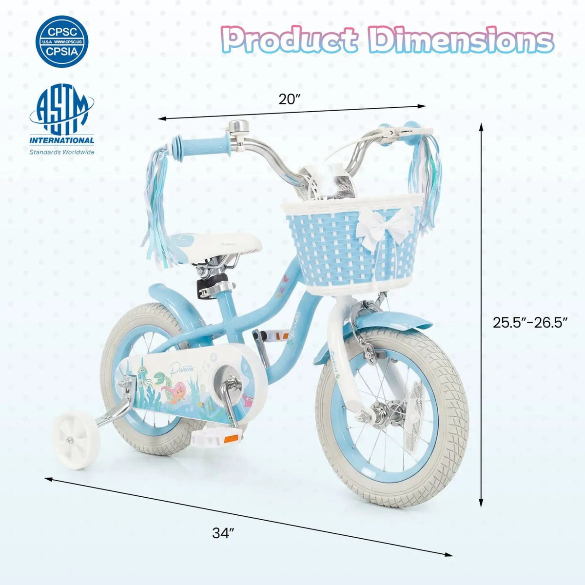 Kids Bike 12-20 Inch with Training Wheels & Basket, photo 28 of 40