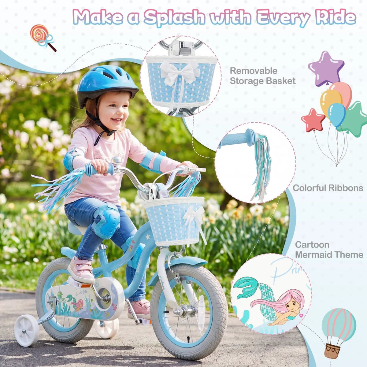 Kids Bike 12-20 Inch with Training Wheels & Basket, photo 31 of 40