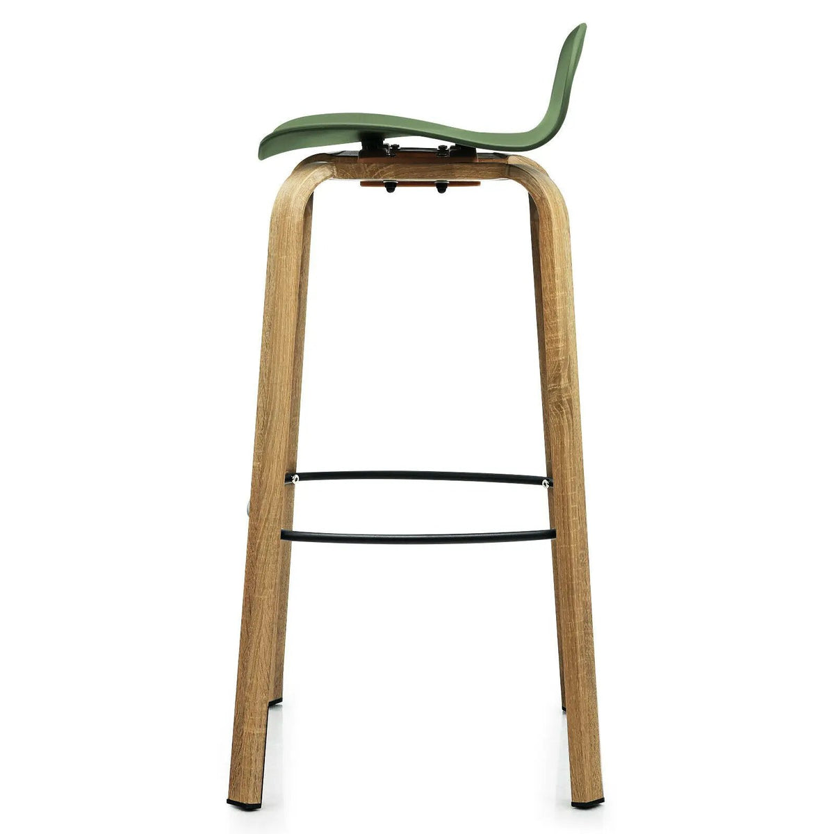 Set of 2 Modern Barstools Pub Chairs with Low Back and Metal Legs, photo 18 of 32