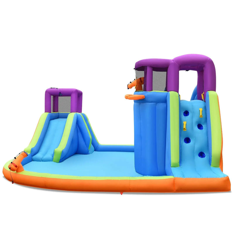 6-in-1 Inflatable Dual Water Slide Bounce House Without Blower by DirectDeals