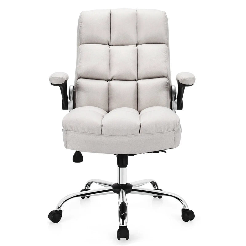 Adjustable Swivel Office Chair with High Back and Flip-up Arm for Home and Office by DirectDeals