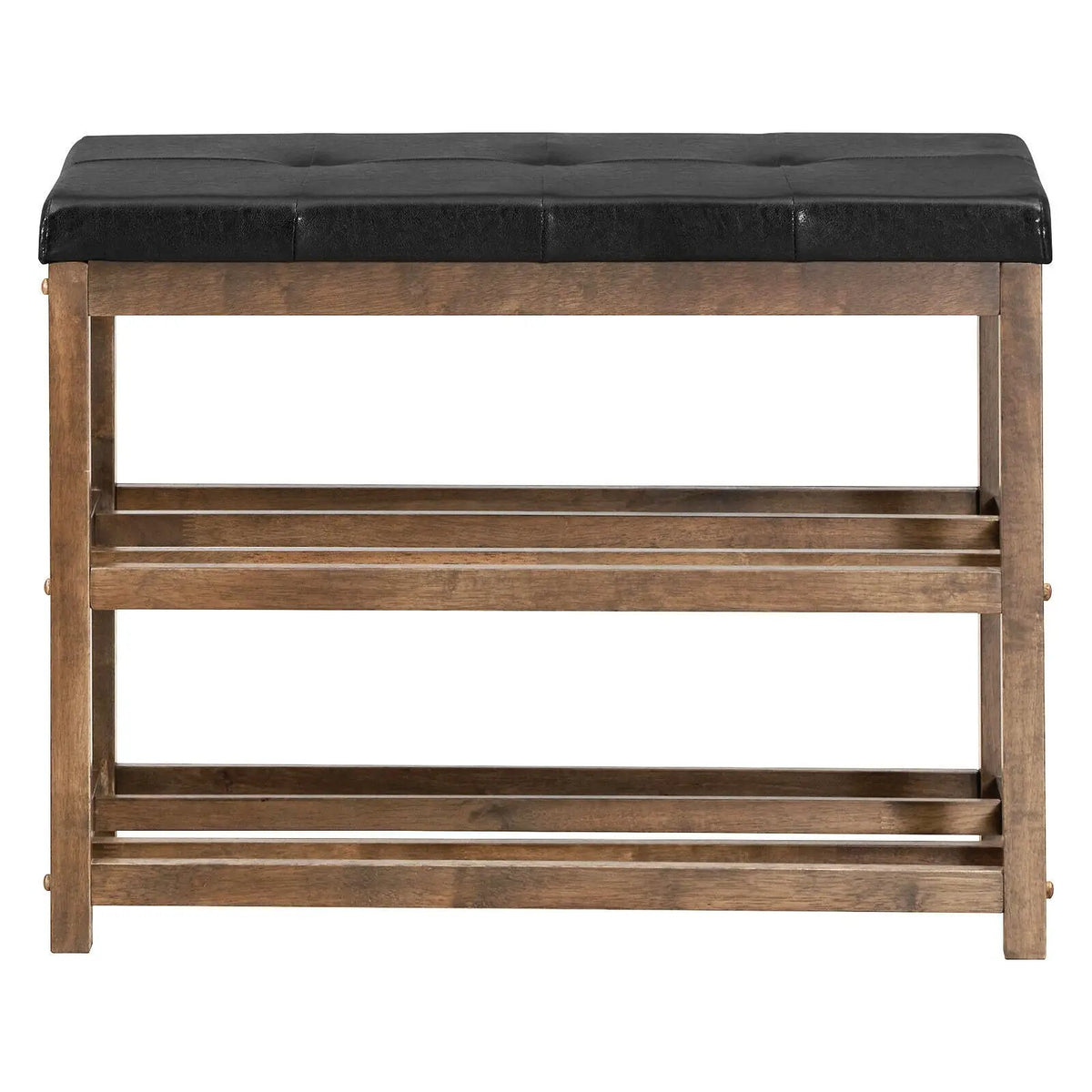 2-Tier Wooden Shoe Rack Bench with Padded Seat, photo 15 of 16