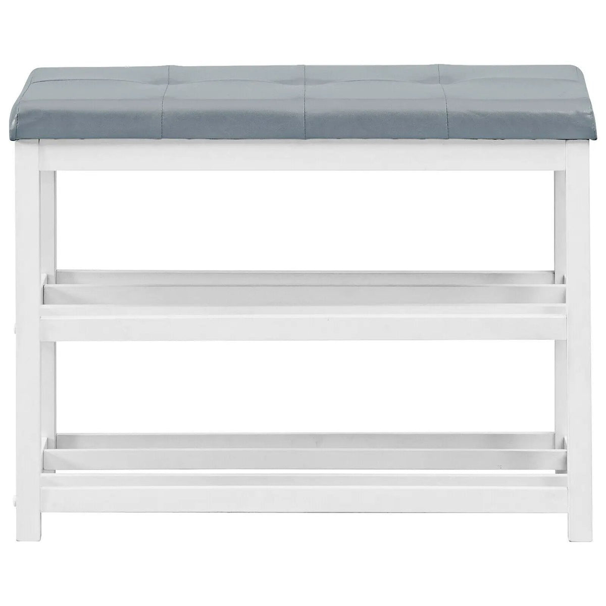 2-Tier Wooden Shoe Rack Bench with Padded Seat, photo 16 of 16