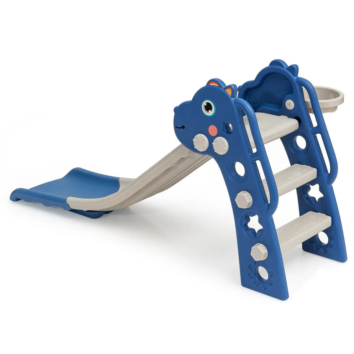 3-in-1 Kids Slide Baby Play Climber Slide Set with Basketball Hoop, photo 10 of 24