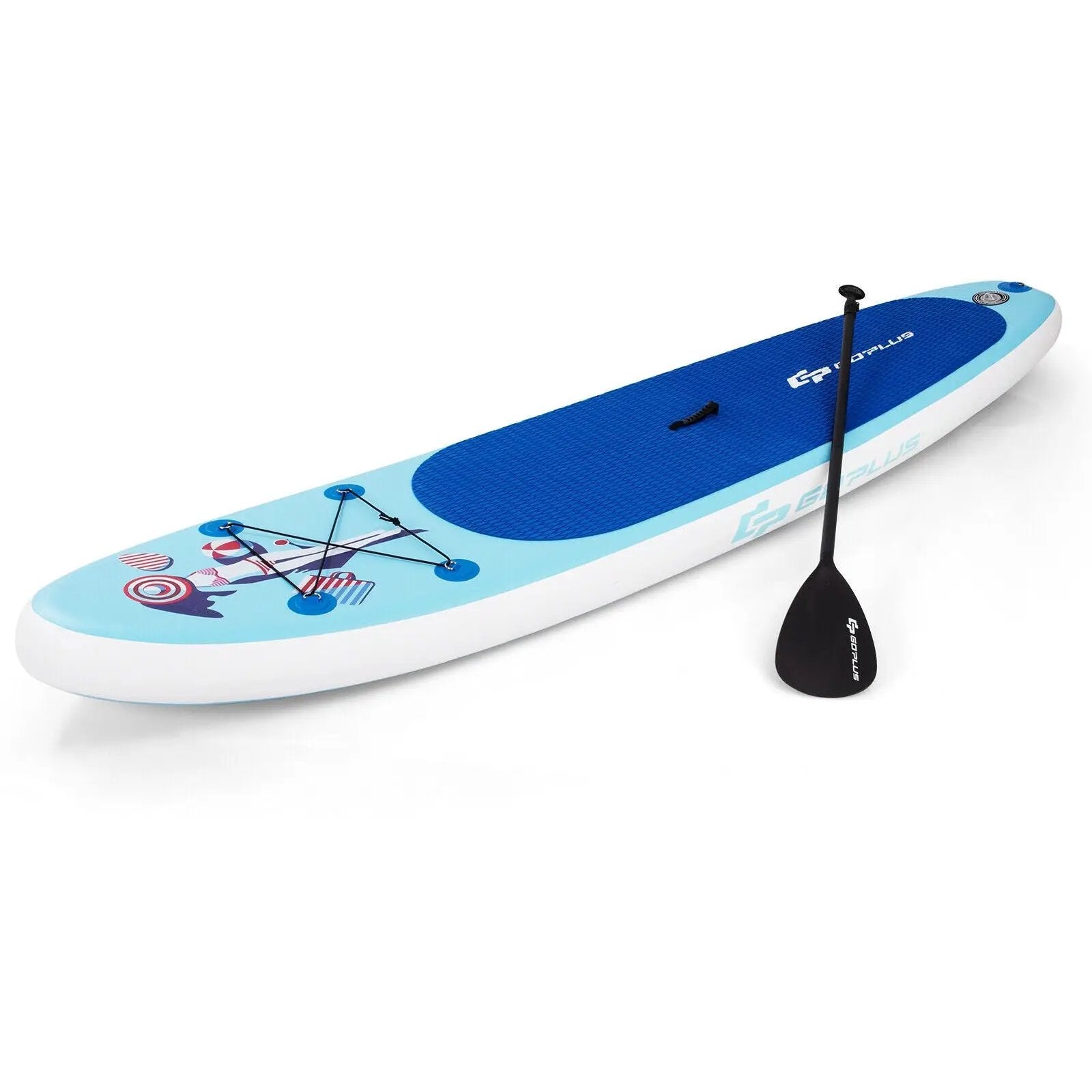 10 Feet Inflatable Stand Up Paddle Board with Adjustable Paddle Pump by DirectDeals