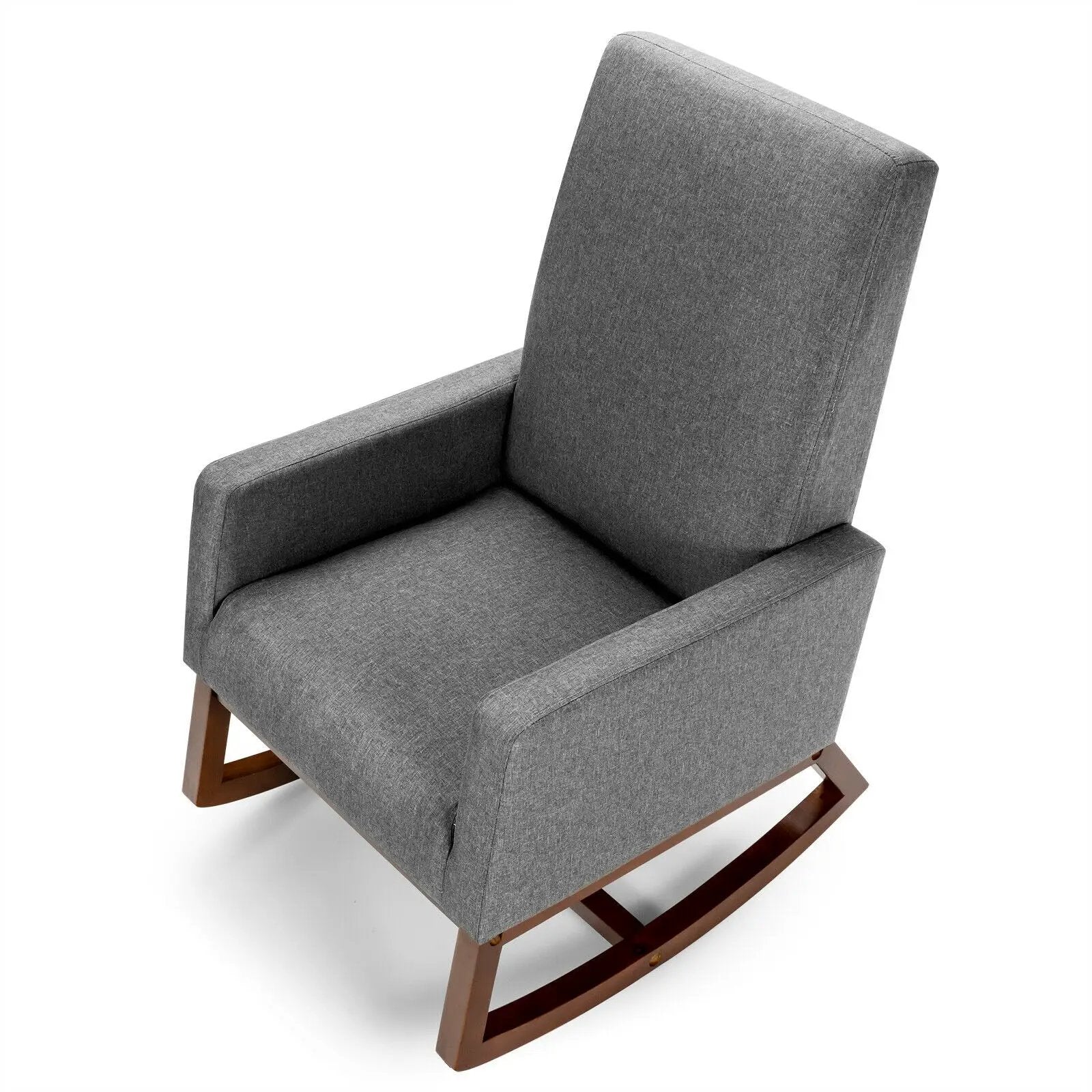 Rocking High Back Upholstered Lounge Armchair with Side Pocket by DirectDeals
