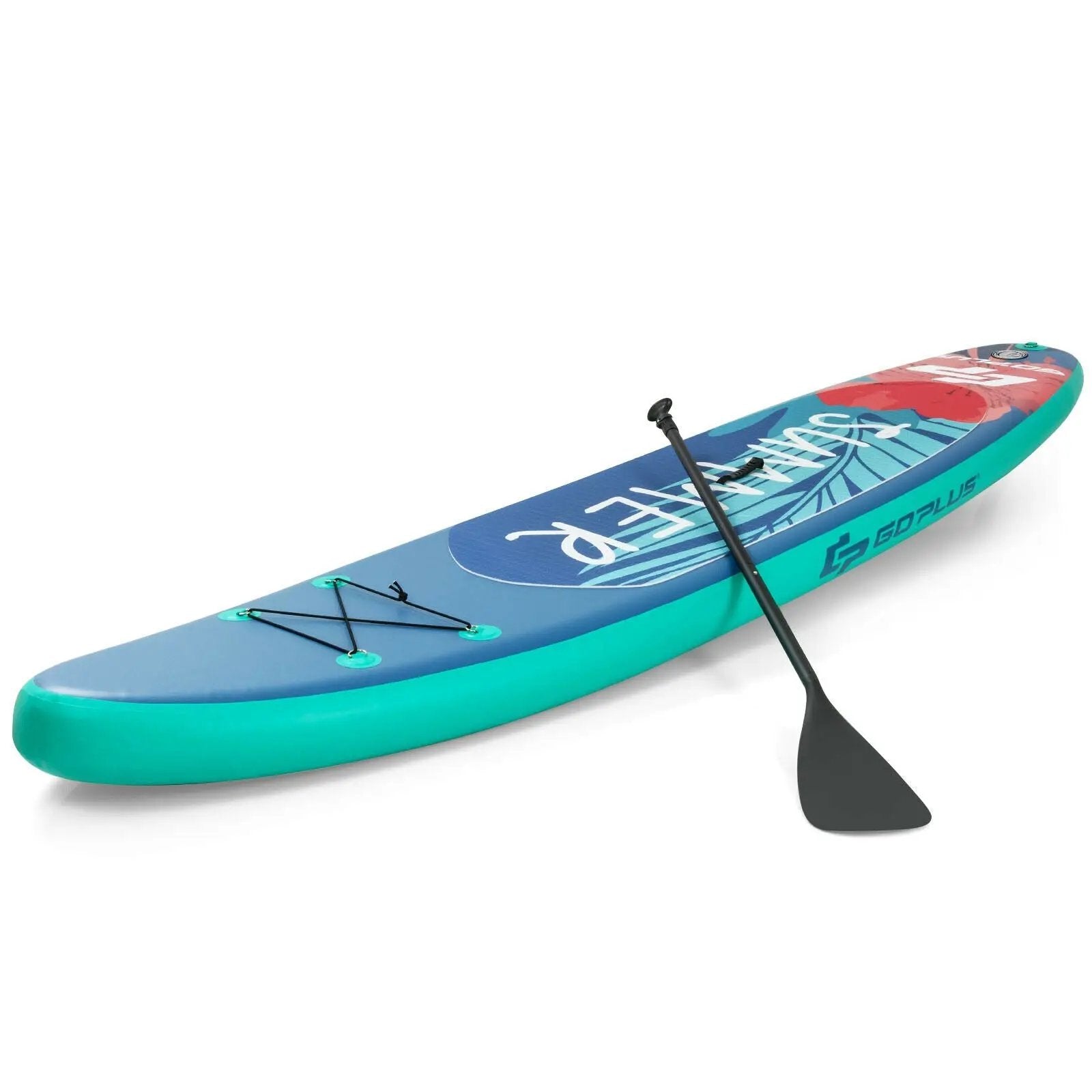 10 Feet Inflatable Stand Up Paddle Board with Backpack Leash Aluminum Paddle by DirectDeals