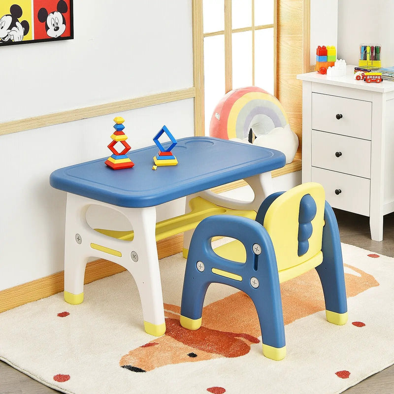 Kids Activity Table and Chair Set with Montessori Toys for Preschool and Kindergarten by DirectDeals