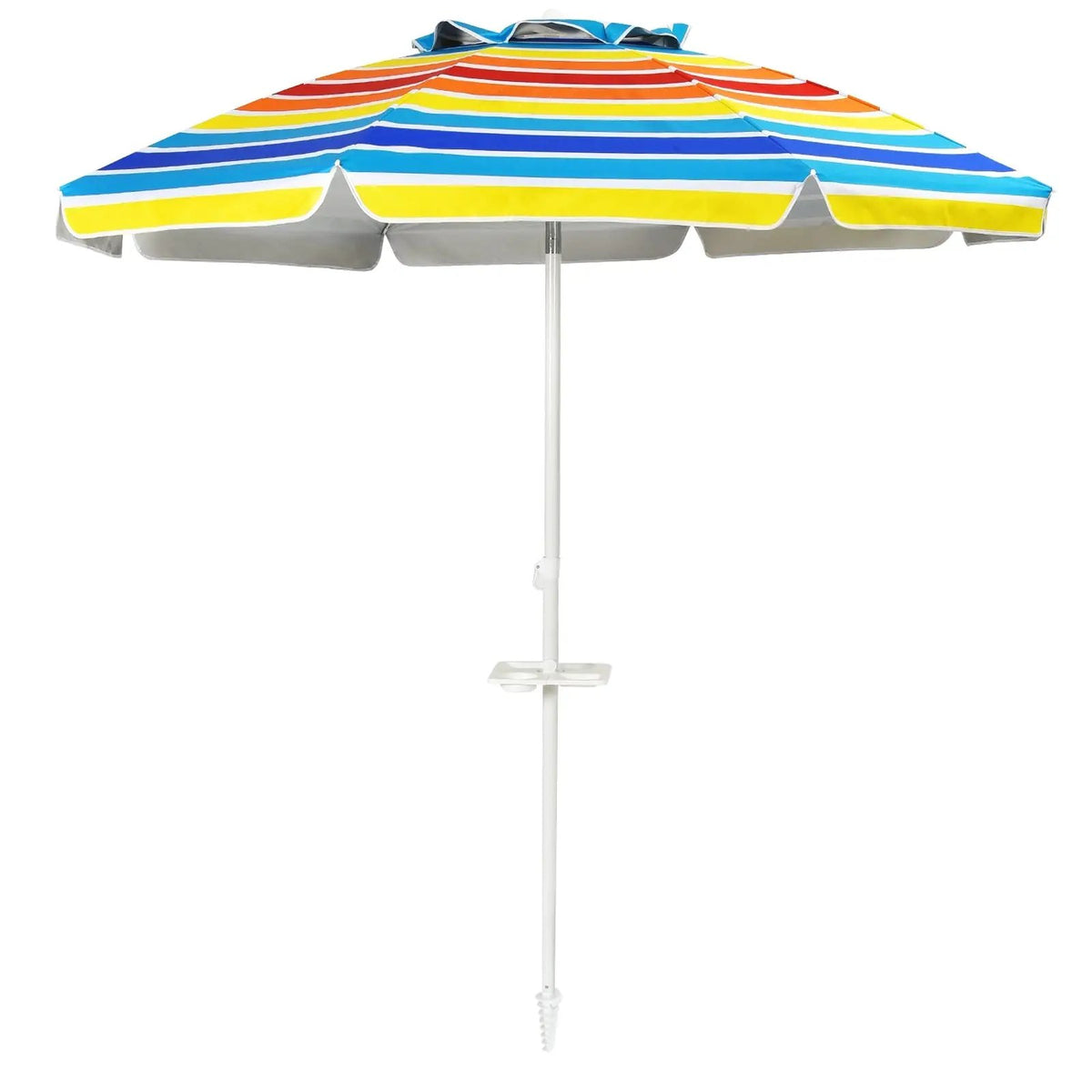 7.2 Feet Portable Outdoor Beach Umbrella with Sand Anchor and Tilt Mechanism, photo 8 of 9