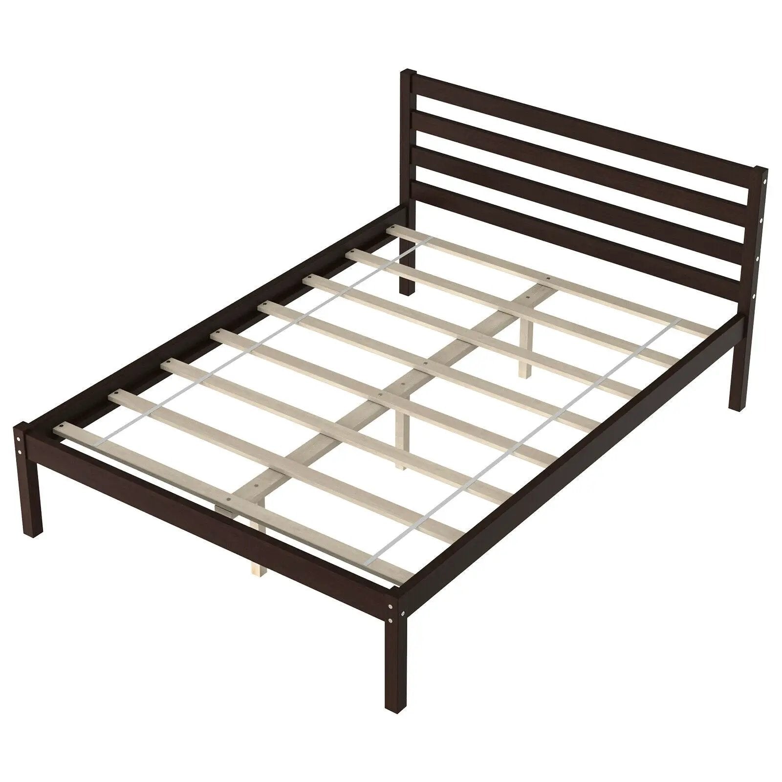 Full Size Bed frame Foundation with Solid Wooden Slat Suppor by DirectDeals