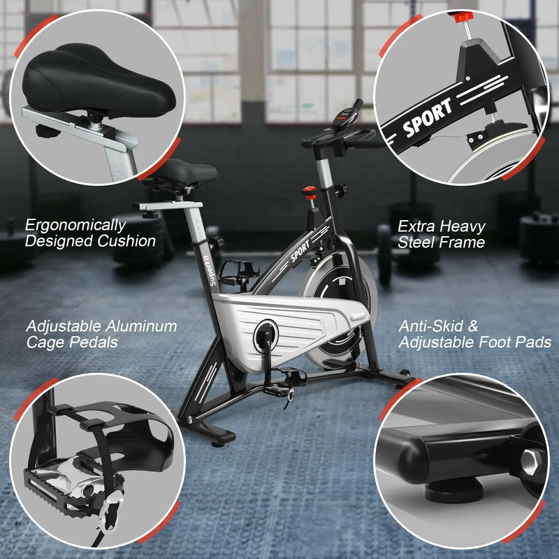 Indoor Exercise Cycling Bike with Heart Rate and Monitor by DirectDeals