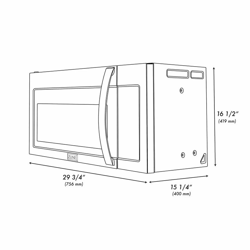 ZLINE 30 " Recirculating Over-the-Range Convection Microwave Oven Charcoal Filters Stainless Steel MWO-OTRCF-30 by Farmhouse Kitchen and Bath