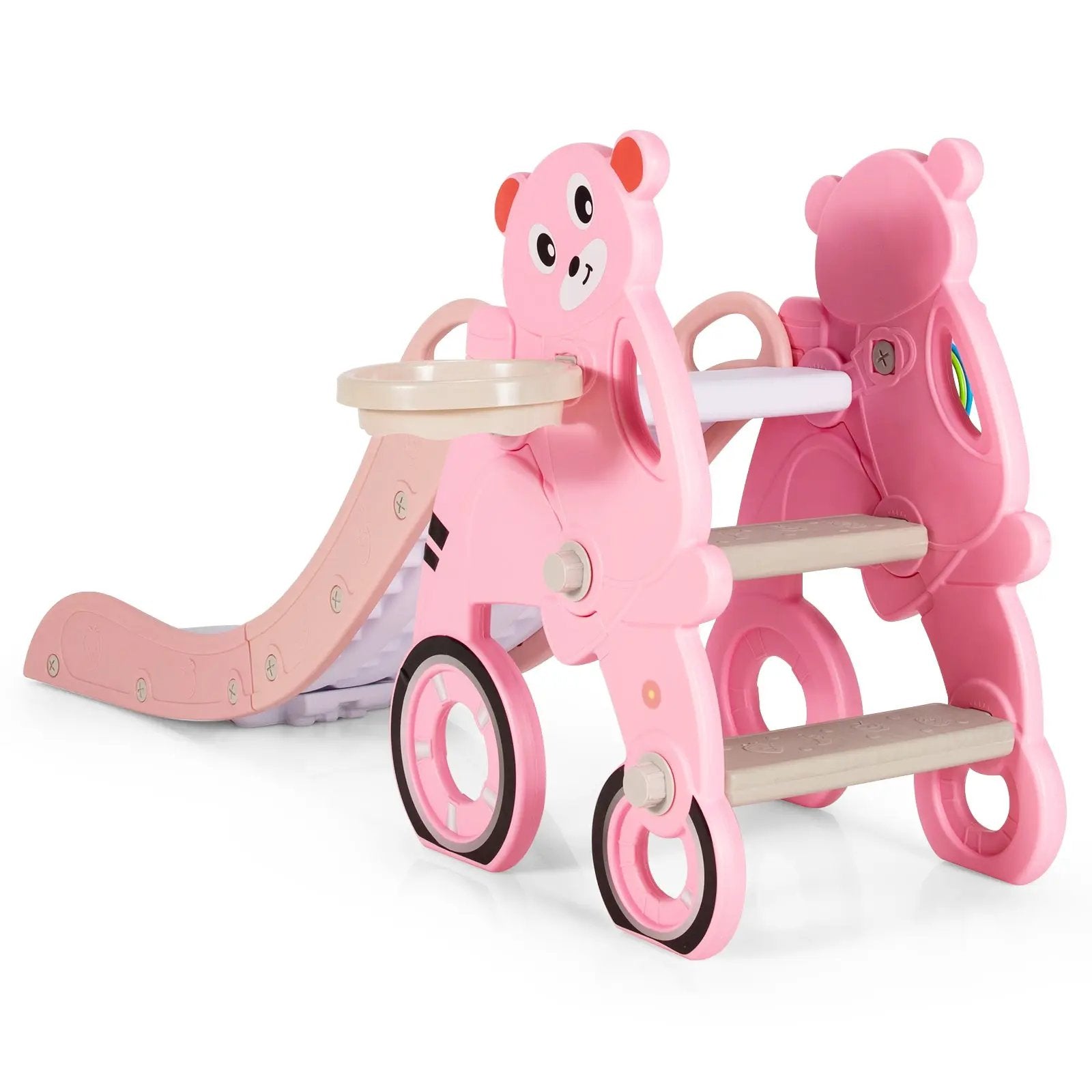 4-in-1 Foldable Baby Slide Toddler Climber Slide PlaySet with Ball by DirectDeals