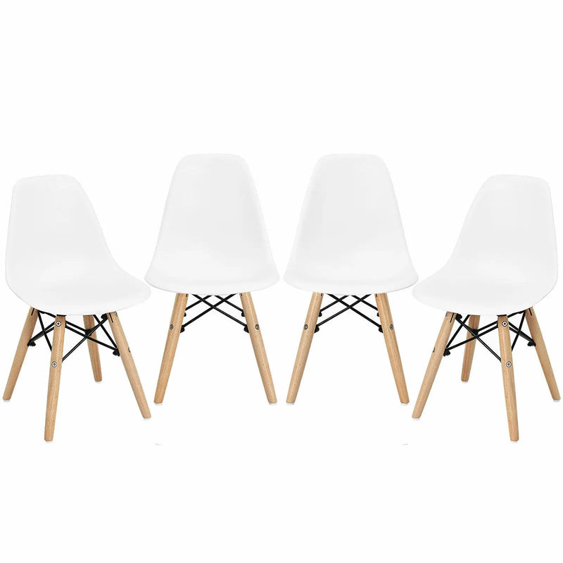 4 PCS Children Chair Set Medieval Style Dining Chairs with Wood Legs by DirectDeals