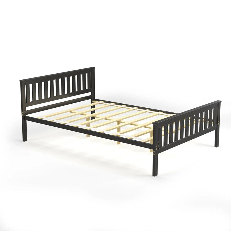 Full Size Wood Platform Bed with Headboard by DirectDeals