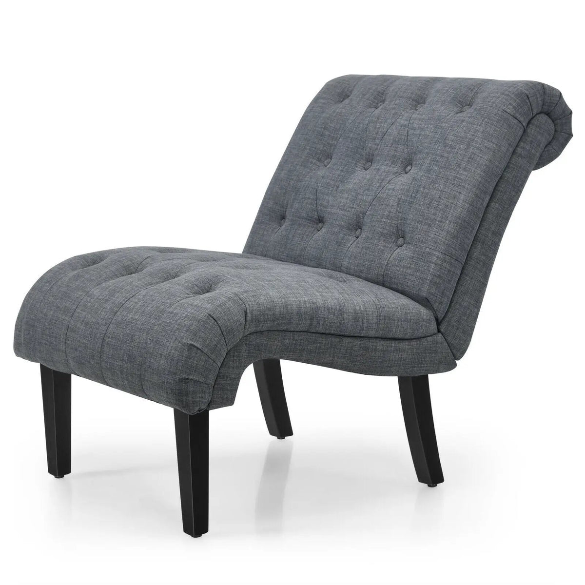 Cotton Linen Fabric Armless Accent Chair with Adjustable Foot Pads, photo 10 of 24