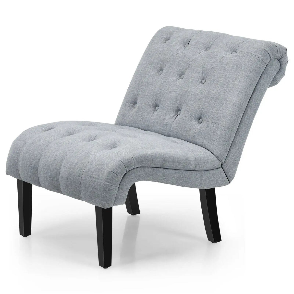 Cotton Linen Fabric Armless Accent Chair with Adjustable Foot Pads, photo 24 of 24