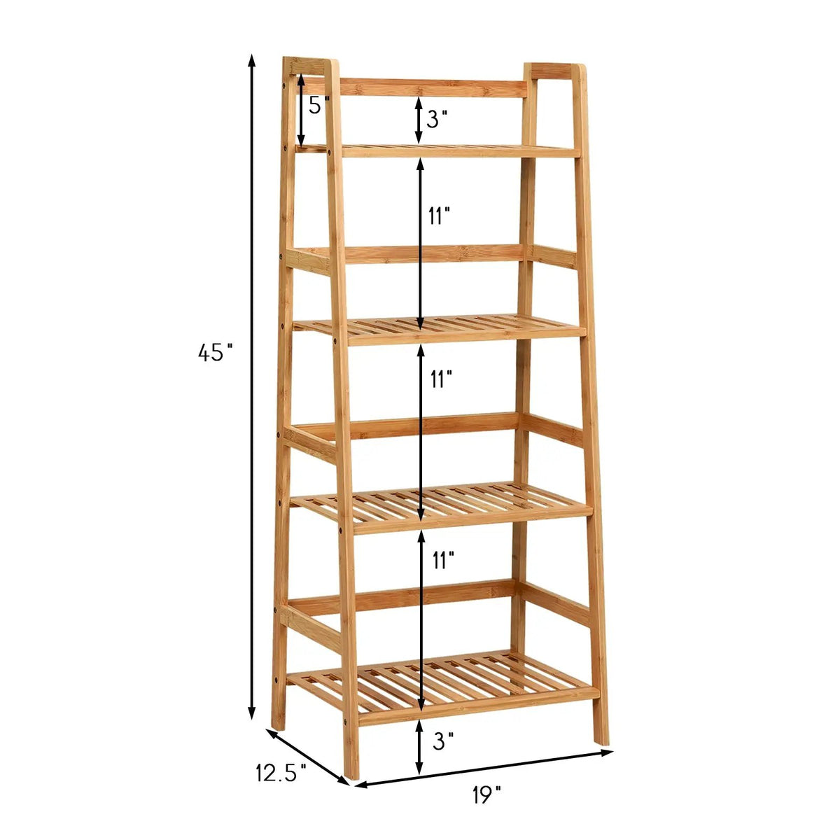 4-Tier Bamboo Plant Rack with Guardrails Stable and Space-Saving, photo 4 of 8