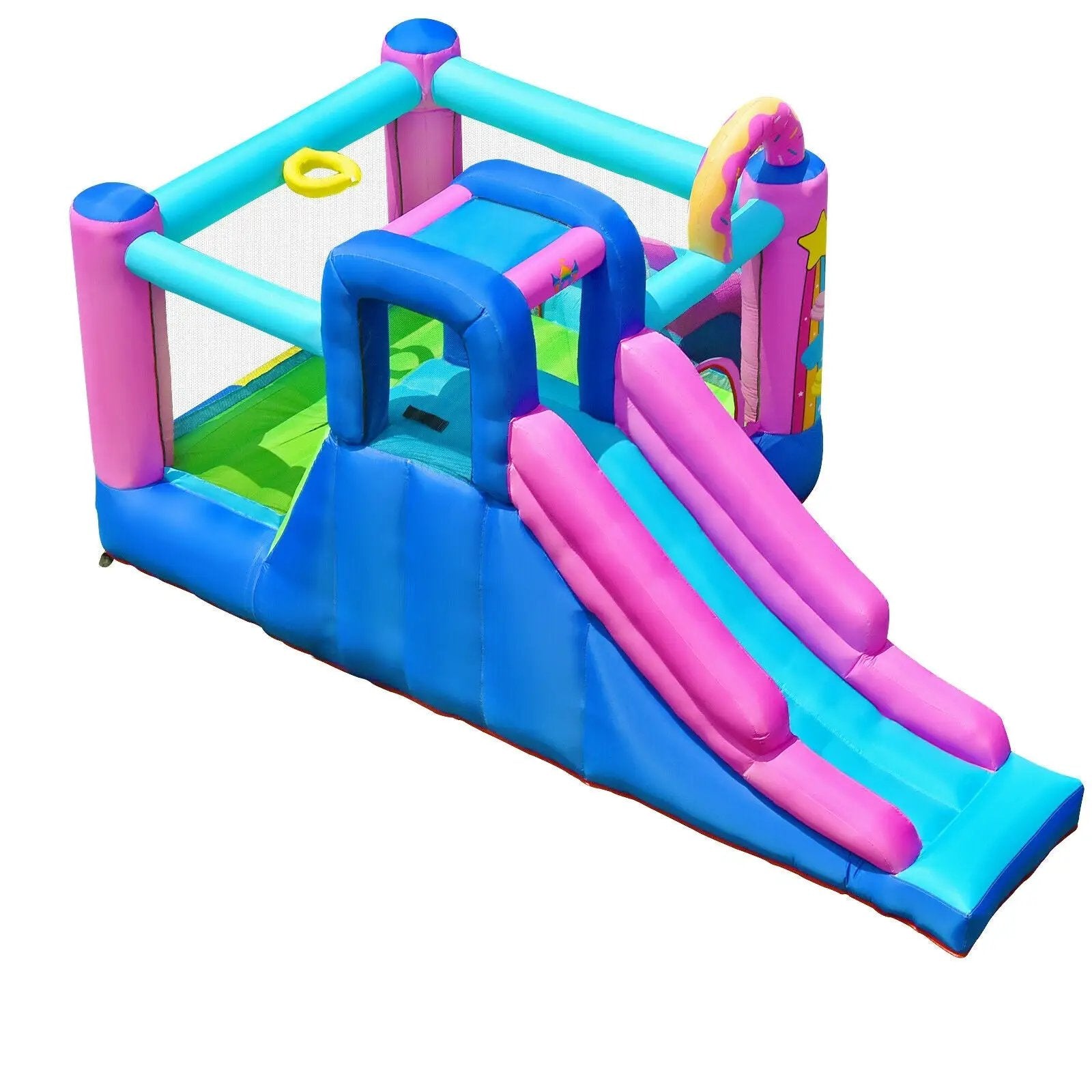 Inflatable Bounce Castle with Dual Slides and Climbing Wall without Blower by DirectDeals