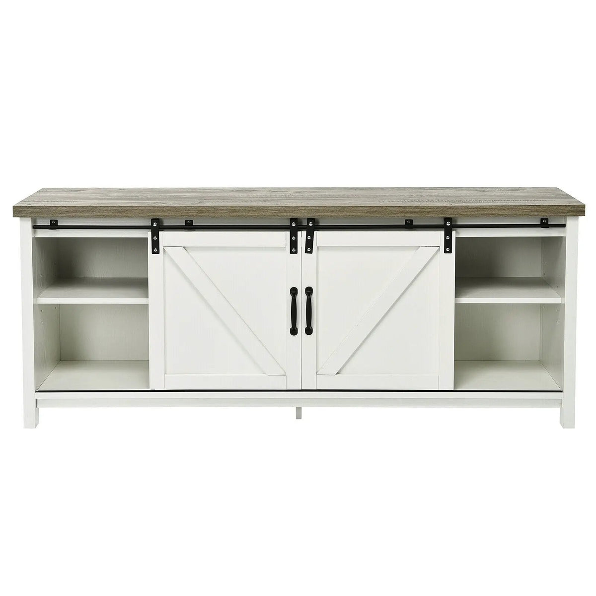 TV Stand Media Center Console Cabinet with Sliding Barn Door, photo 13 of 32