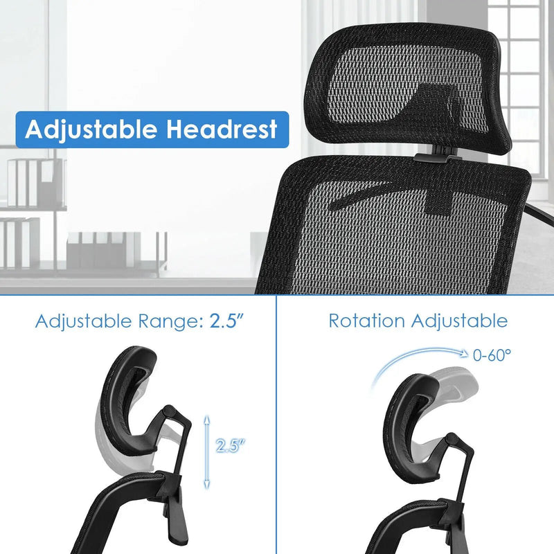 Height Adjustable Ergonomic High Back Mesh Office Chair with Hange by DirectDeals