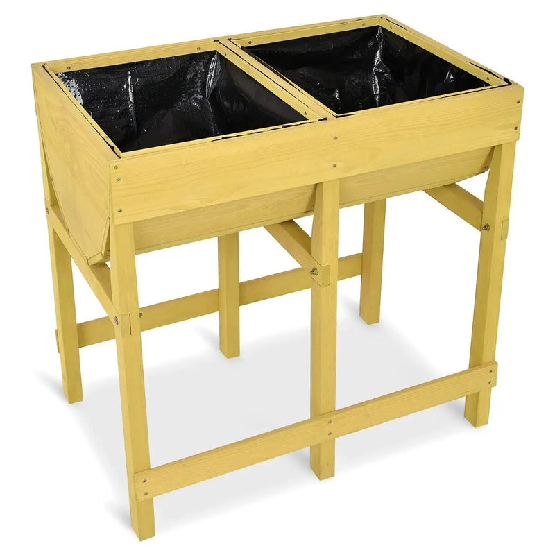 Raised Wooden Planter Vegetable Flower Bed with Liner by DirectDeals