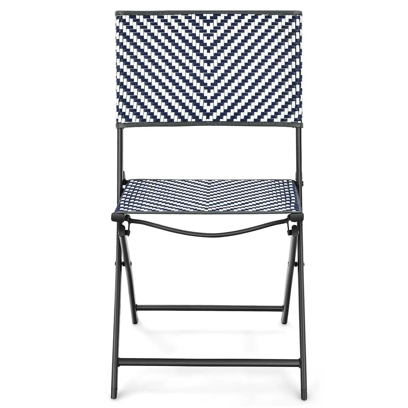 Set of 4 Patio Folding Rattan Dining Chairs for Camping and Garden by DirectDeals
