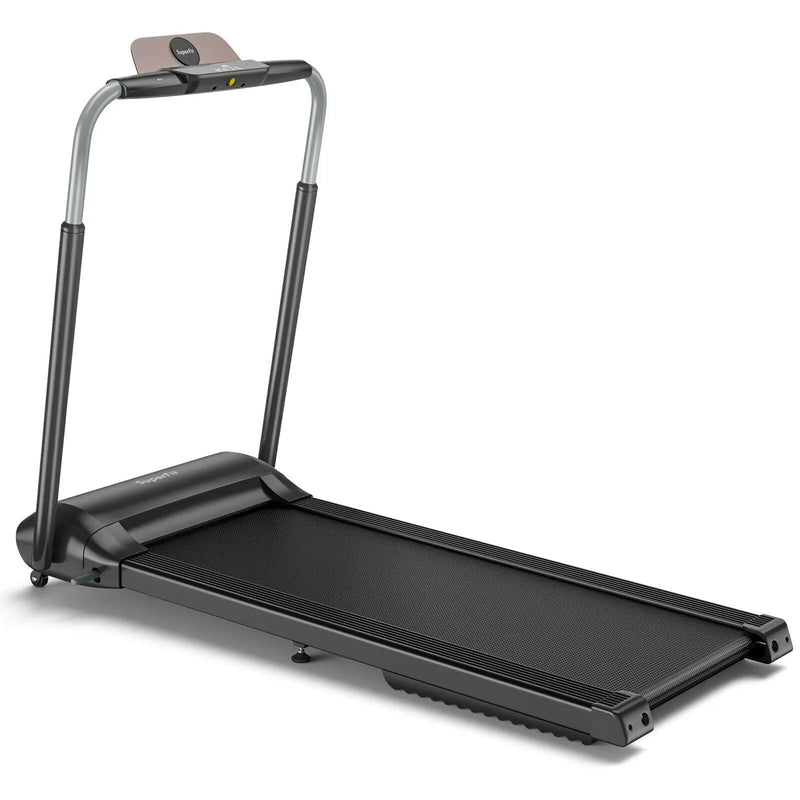 Compact Folding Treadmill with Touch Screen APP Control-Black by DirectDeals
