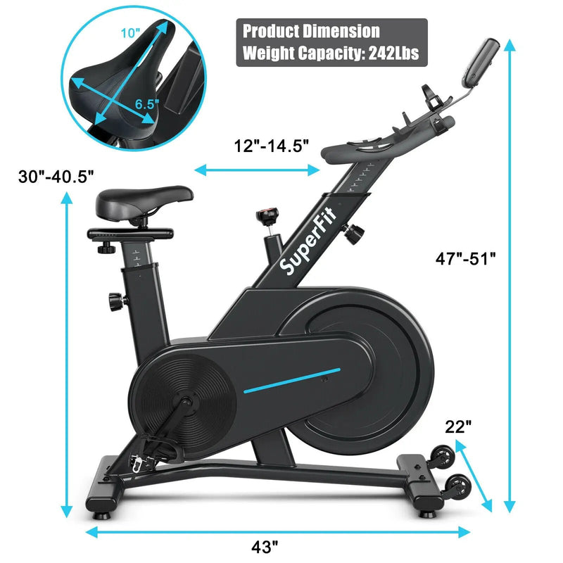 Magnetic Exercise Bike with Adjustable Seat and Handle by DirectDeals