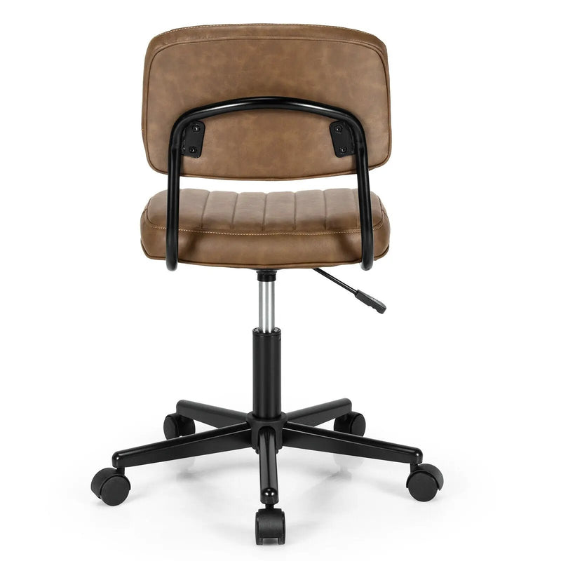 PU Leather Adjustable Office Chair Swivel Task Chair with Backrest by DirectDeals
