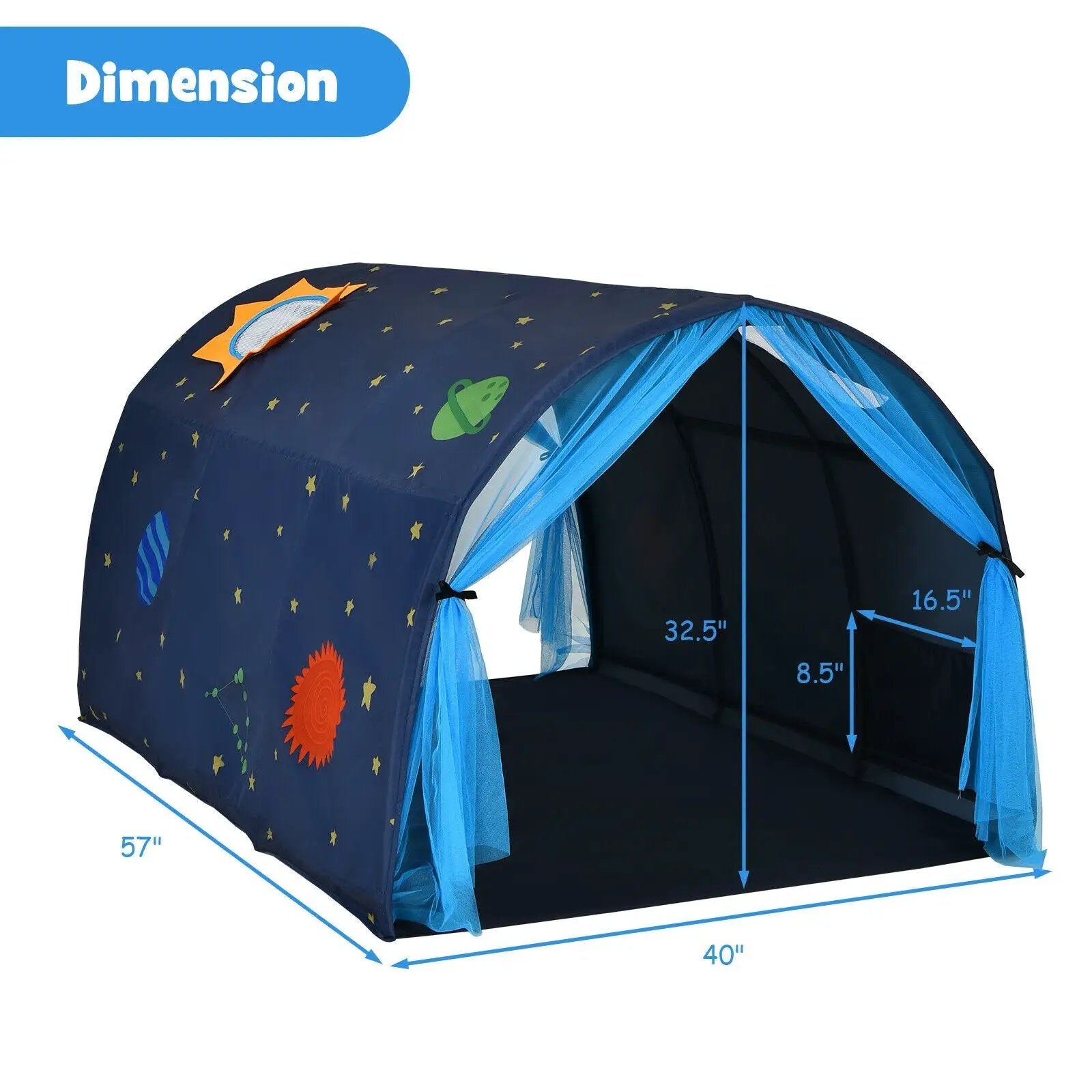 Kids Galaxy Starry Sky Dream Portable Play Tent with Double Net Curtain by DirectDeals