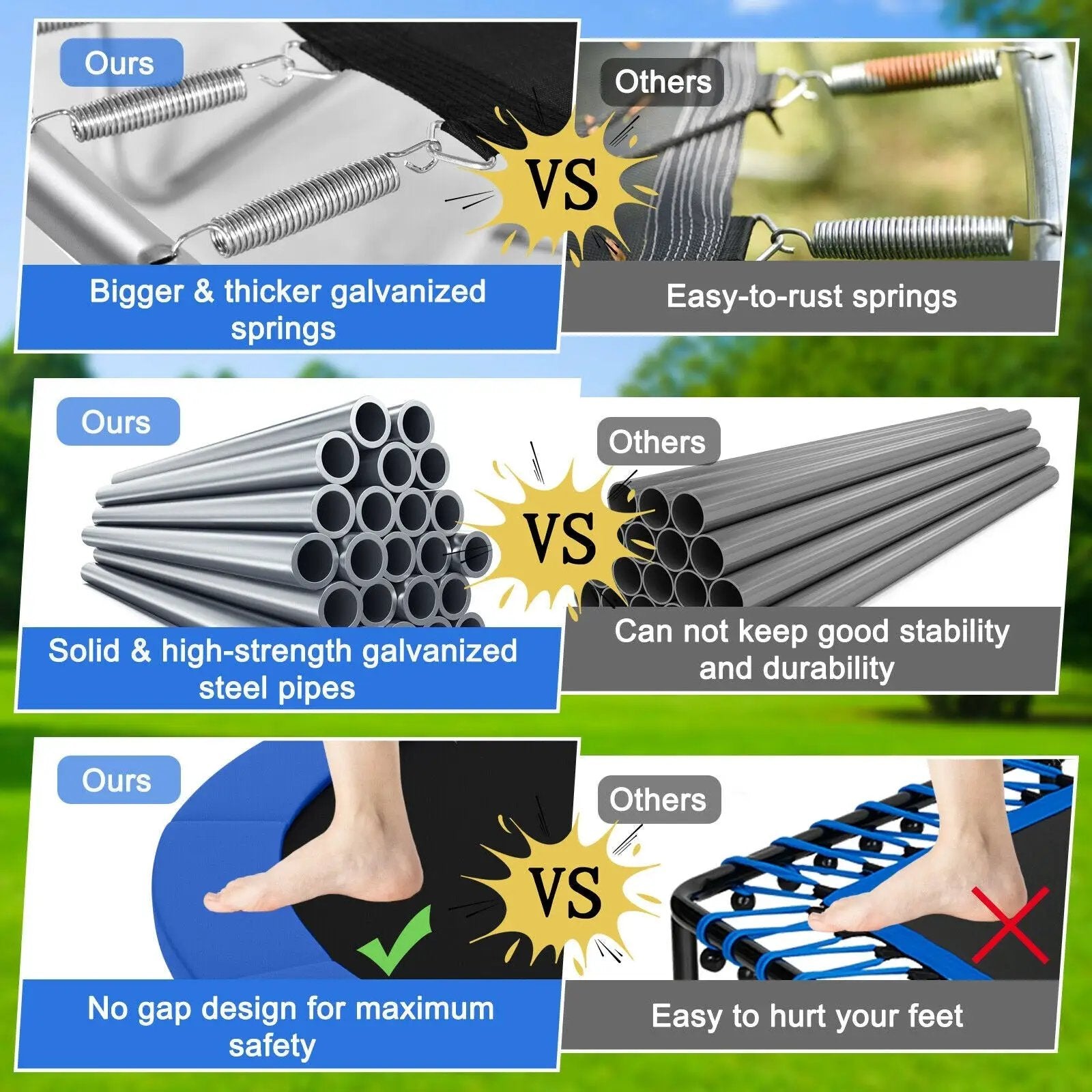 Outdoor Trampoline with Safety Closure Net by DirectDeals