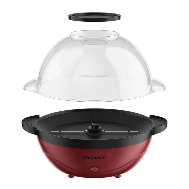 6QT Stirring Popcorn Popper Maker with Nonstick Plate by DirectDeals