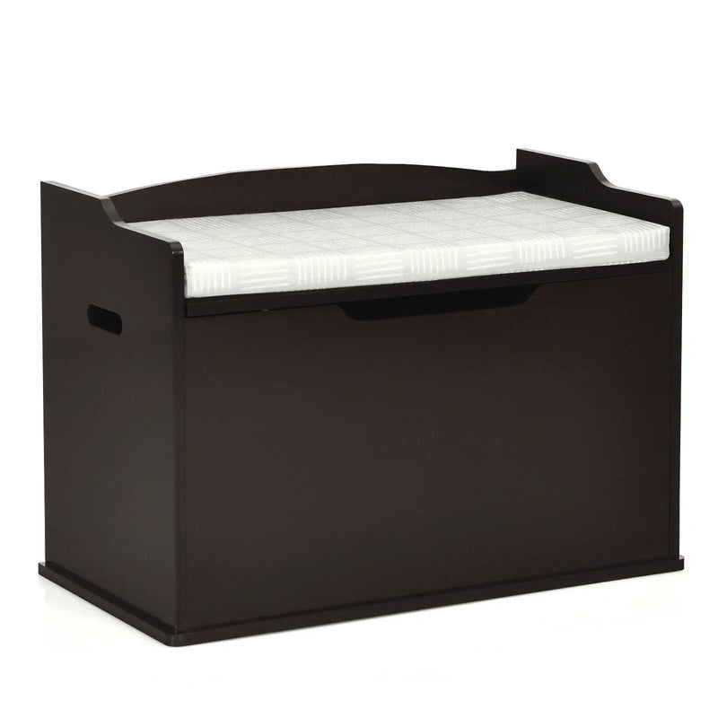 Kids Toy Wooden Flip-top Storage Box Chest Bench with Cushion Hinge by DirectDeals